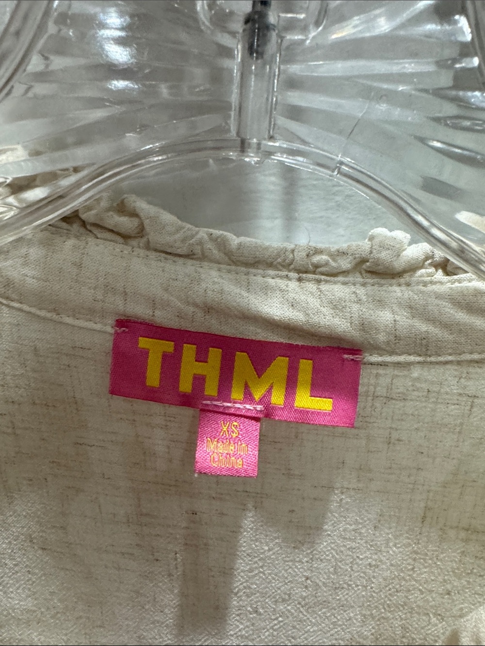 THML Cream Blouse with Navy Floral Embroidery in XS - Picture 2 of 4